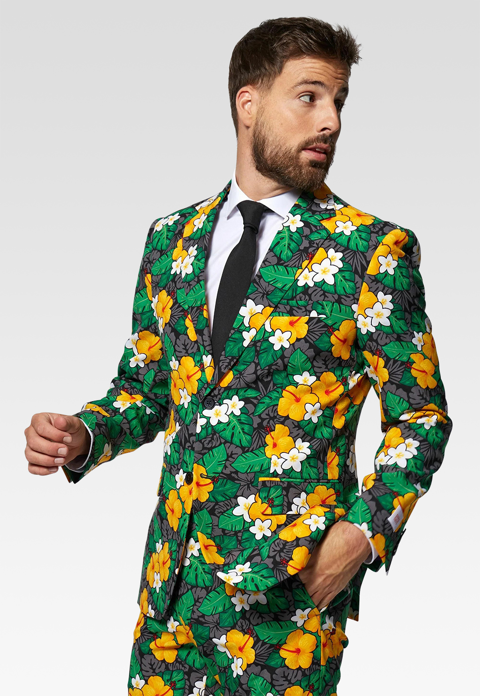 A man in a colorfull jacket